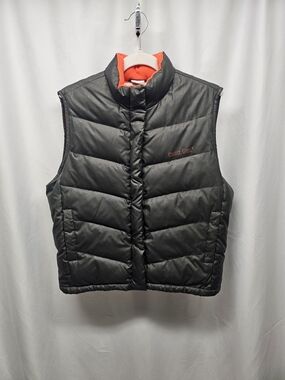 Cruel Girl Green Sparkle Puffer Vest with Orange Inside